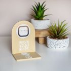 QR-kódos asztali tábla Bézs - Fehér