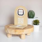 QR-kódos asztali tábla Bézs - Fehér