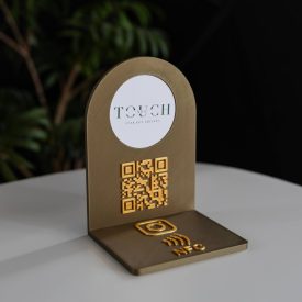 QR-kódos asztali tábla Bronz - Arany