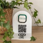 QR-kódos asztali tábla Kőhatású - Fekete
