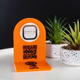 QR-kódos asztali tábla Narancssárga - Fekete