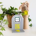 QR-kódos asztali tábla Szürke - Citromsárga