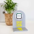 QR-kódos asztali tábla Szürke - Citromsárga