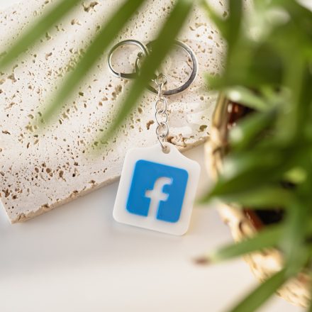 Facebook NFC kulcstartó Fehér - Kék