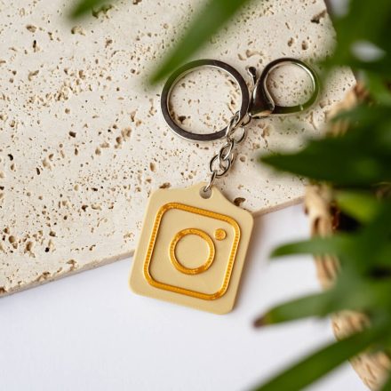 Instagram NFC kulcstartó Bézs - Arany