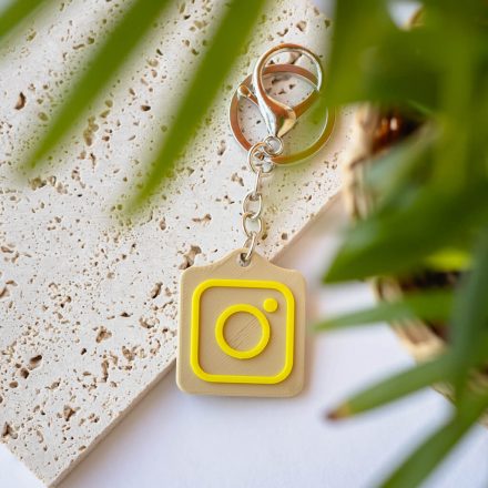 Instagram NFC kulcstartó Bézs - Citromsárga