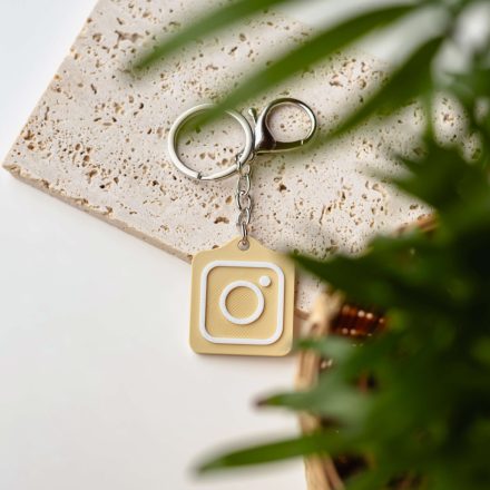 Instagram NFC kulcstartó Bézs - Fehér