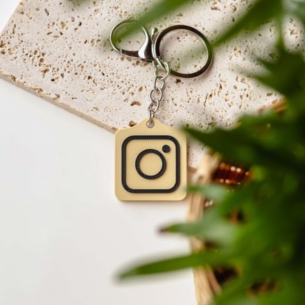 Instagram NFC kulcstartó Bézs - Fekete