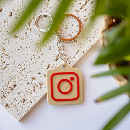 Instagram NFC kulcstartó Bézs - Piros
