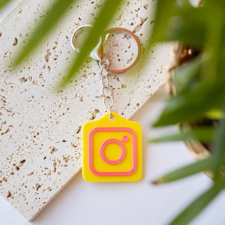 Instagram NFC kulcstartó Citromsárga - Rózsaszín