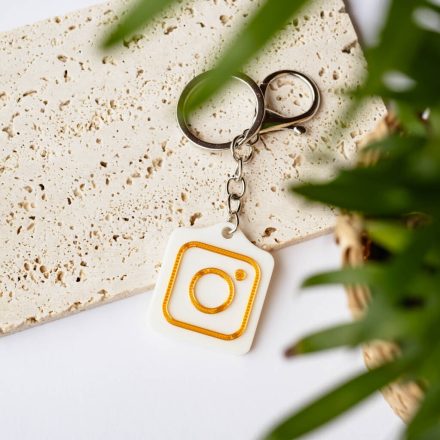 Instagram NFC kulcstartó Fehér - Arany