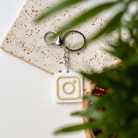 Instagram NFC kulcstartó Fehér - Bézs