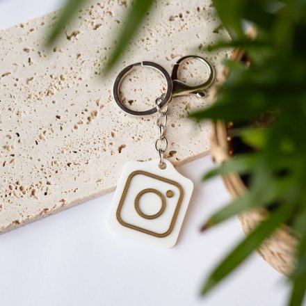 Instagram NFC kulcstartó Fehér - Bronz