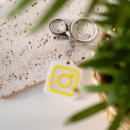 Instagram NFC kulcstartó Fehér - Citromsárga