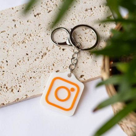 Instagram NFC kulcstartó Fehér - Narancssárga