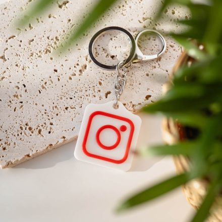 Instagram NFC kulcstartó Fehér - Piros