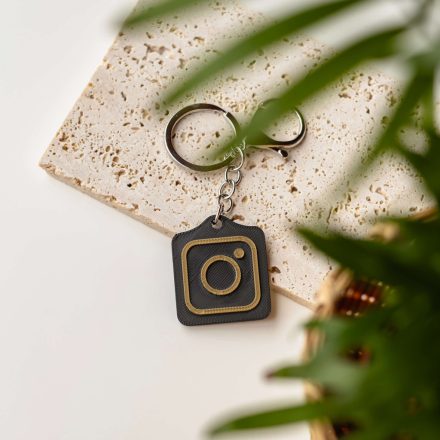 Instagram NFC kulcstartó Fekete - Bronz