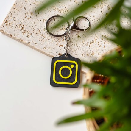 Instagram NFC kulcstartó Fekete - Citromsárga