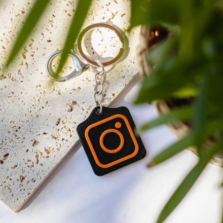 Instagram NFC kulcstartó Fekete - Narancssárga