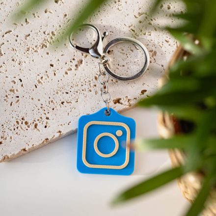 Instagram NFC kulcstartó Kék - Bézs