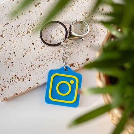 Instagram NFC kulcstartó Kék - Citromsárga