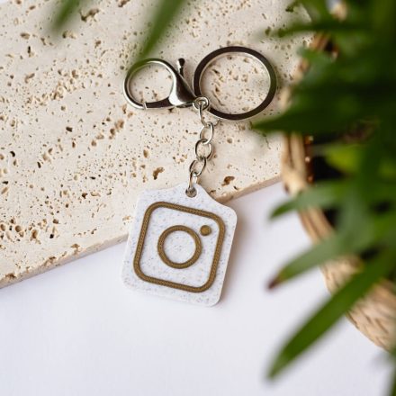 Instagram NFC kulcstartó Kőhatású - Bronz
