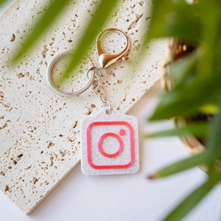 Instagram NFC kulcstartó Kőhatású - Rózsaszín