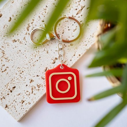 Instagram NFC kulcstartó Piros - Bézs