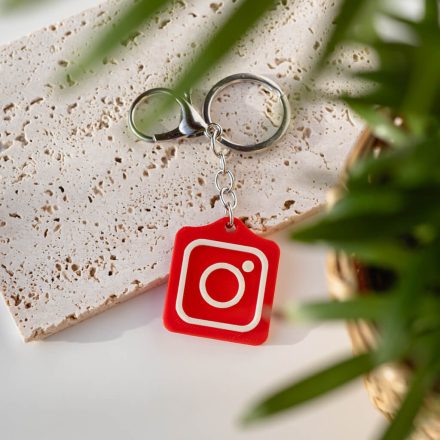 Instagram NFC kulcstartó Piros - Fehér