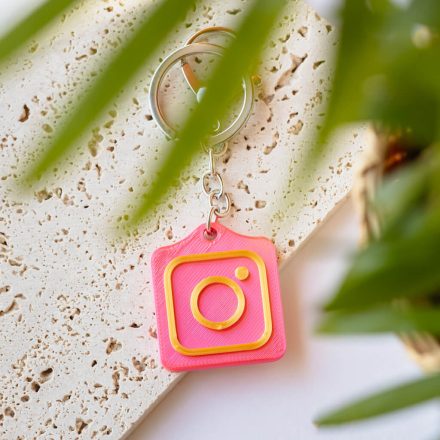 Instagram NFC kulcstartó Rózsaszín - Arany