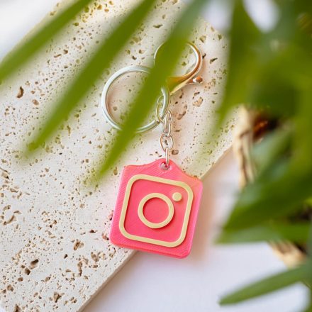 Instagram NFC kulcstartó Rózsaszín - Bézs