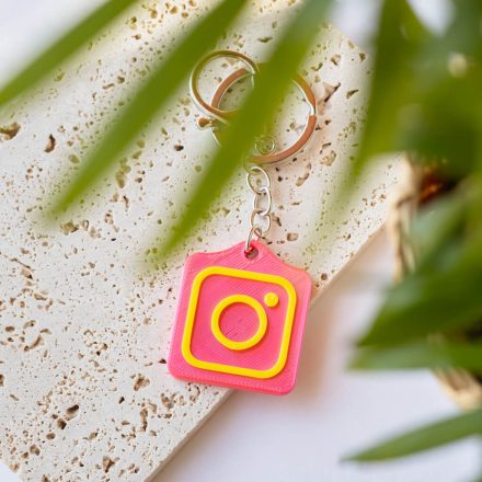 Instagram NFC kulcstartó Rózsaszín - Citromsárga