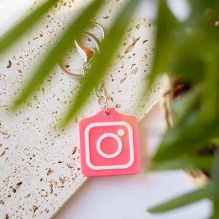 Instagram NFC kulcstartó Rózsaszín - Fehér