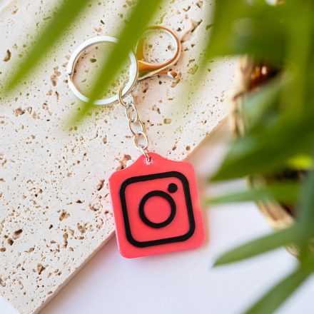 Instagram NFC kulcstartó Rózsaszín - Fekete