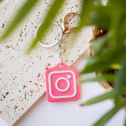 Instagram NFC kulcstartó Rózsaszín - Kőhatású