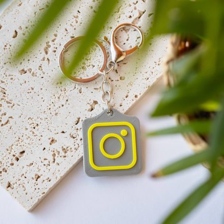 Instagram NFC kulcstartó Szürke - Citromsárga