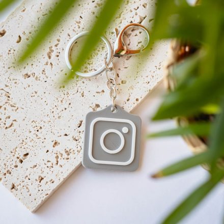Instagram NFC kulcstartó Szürke - Fehér