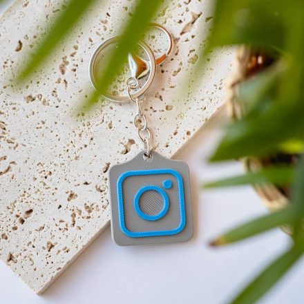 Instagram NFC kulcstartó Szürke - Kék