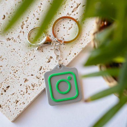 Instagram NFC kulcstartó Szürke - Zöld
