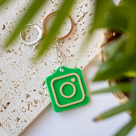 Instagram NFC kulcstartó Zöld - Bézs